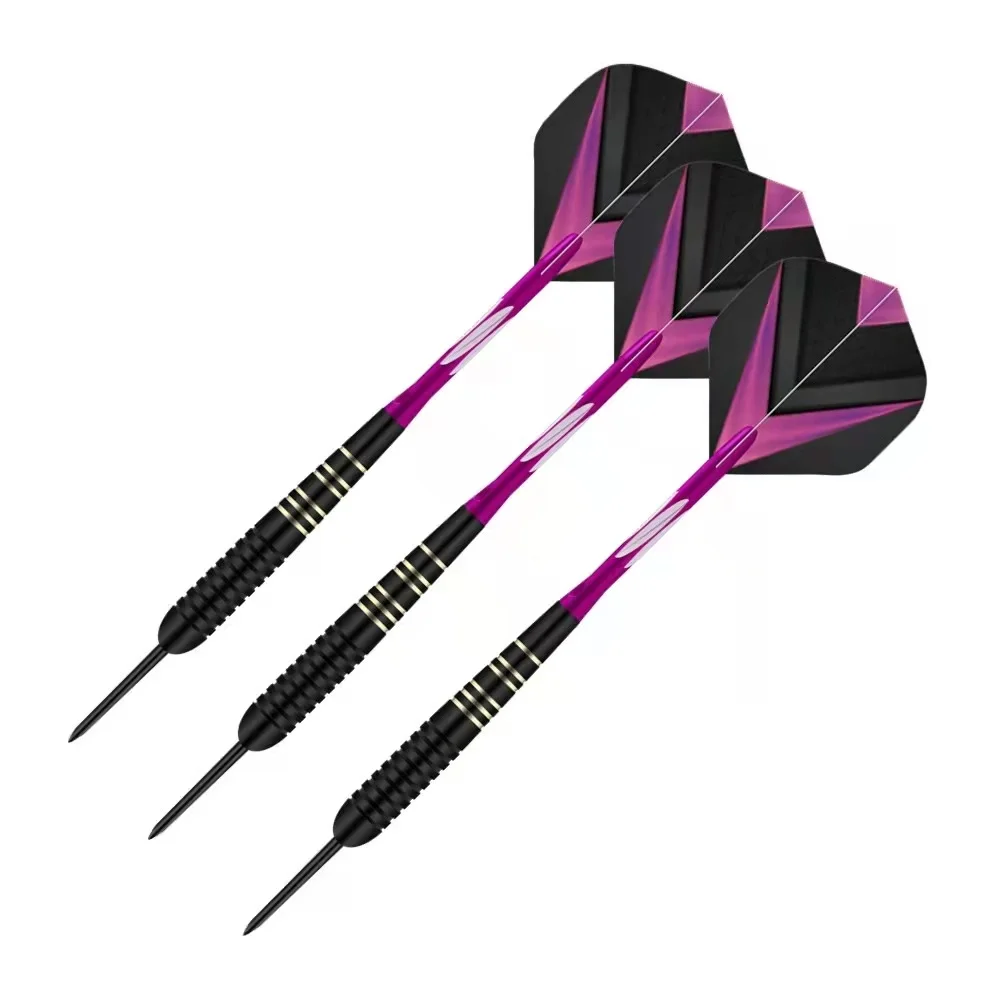 3pcs/set Professional Darts Free Carry Box 23g Total Length 16.5cm Black Golden Color Steel Tip Darts With Aluminum Shaft