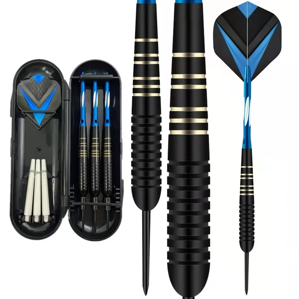 3pcs/set Professional Darts Free Carry Box 23g Total Length 16.5cm Black Golden Color Steel Tip Darts With Aluminum Shaft