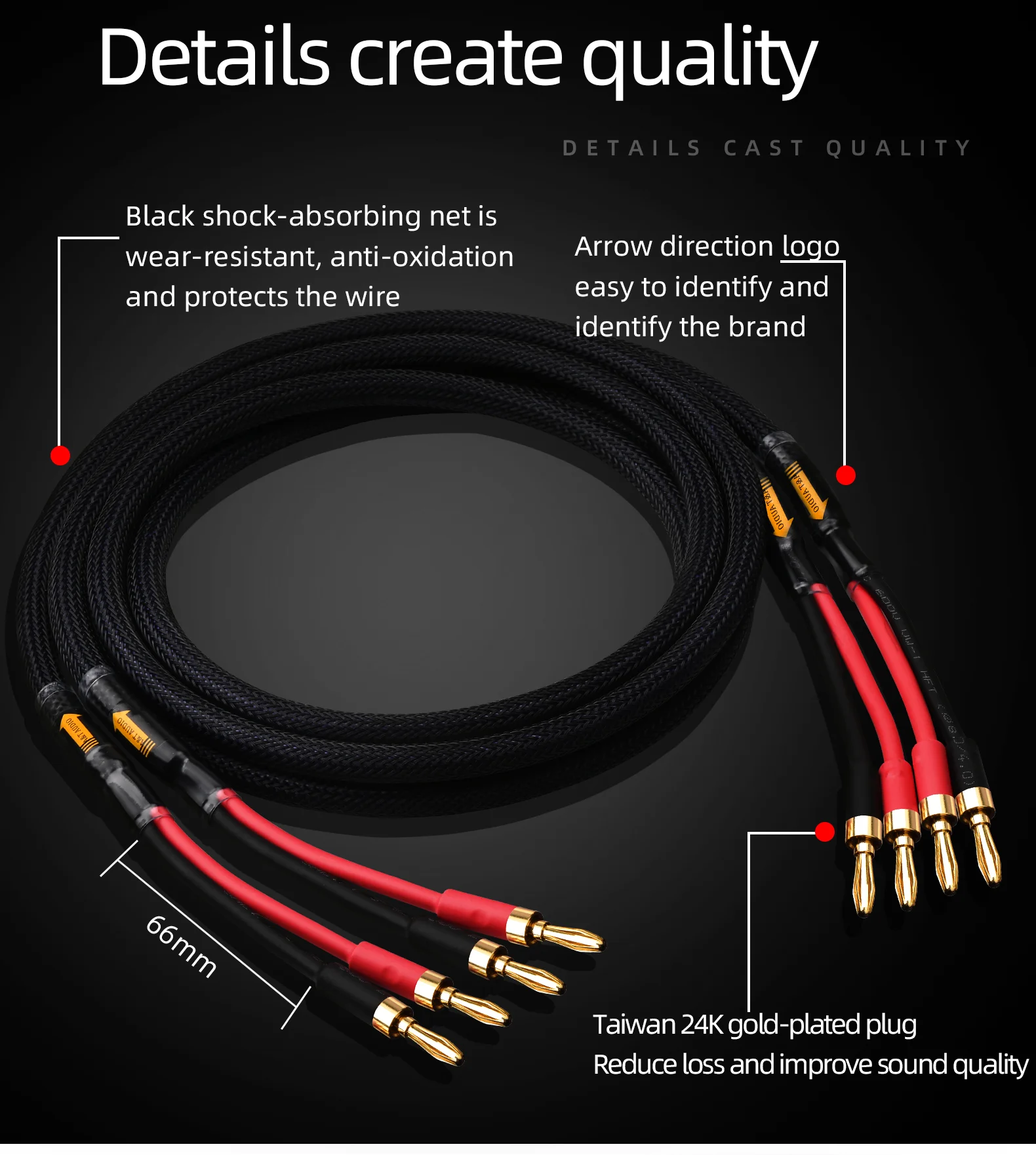 A Pair HIFI Speaker Cable Pure Copper with Silver-Plated Nerve Cable Main Speaker Surround Sound Connection Dedicated Cable