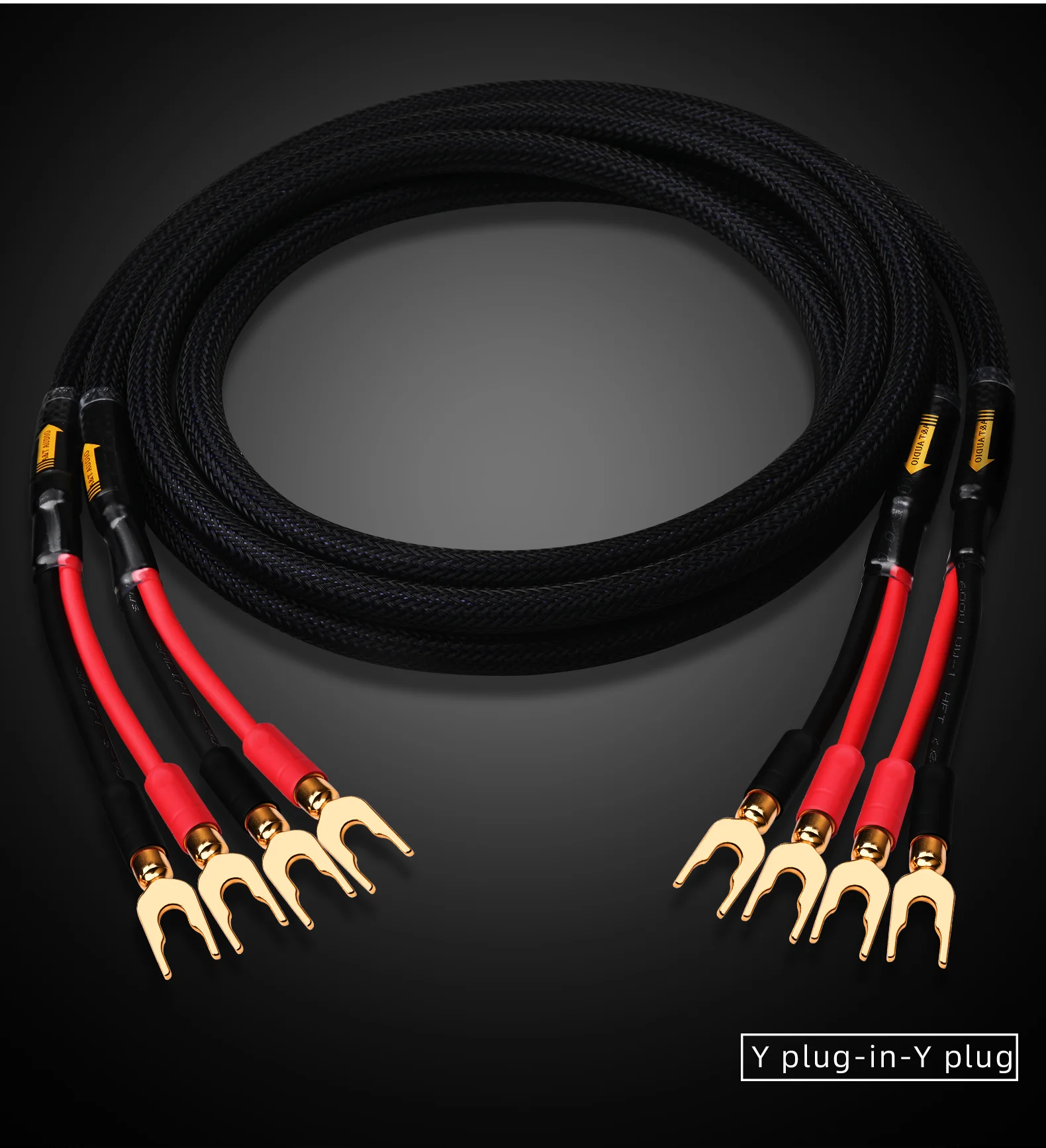 A Pair HIFI Speaker Cable Pure Copper with Silver-Plated Nerve Cable Main Speaker Surround Sound Connection Dedicated Cable