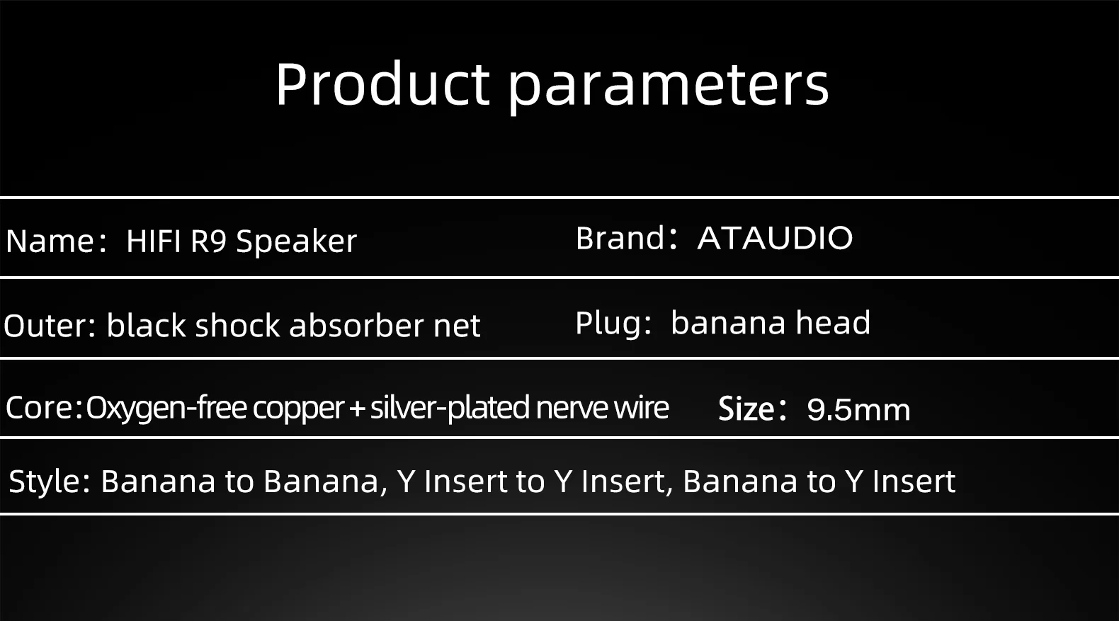 A Pair HIFI Speaker Cable Pure Copper with Silver-Plated Nerve Cable Main Speaker Surround Sound Connection Dedicated Cable