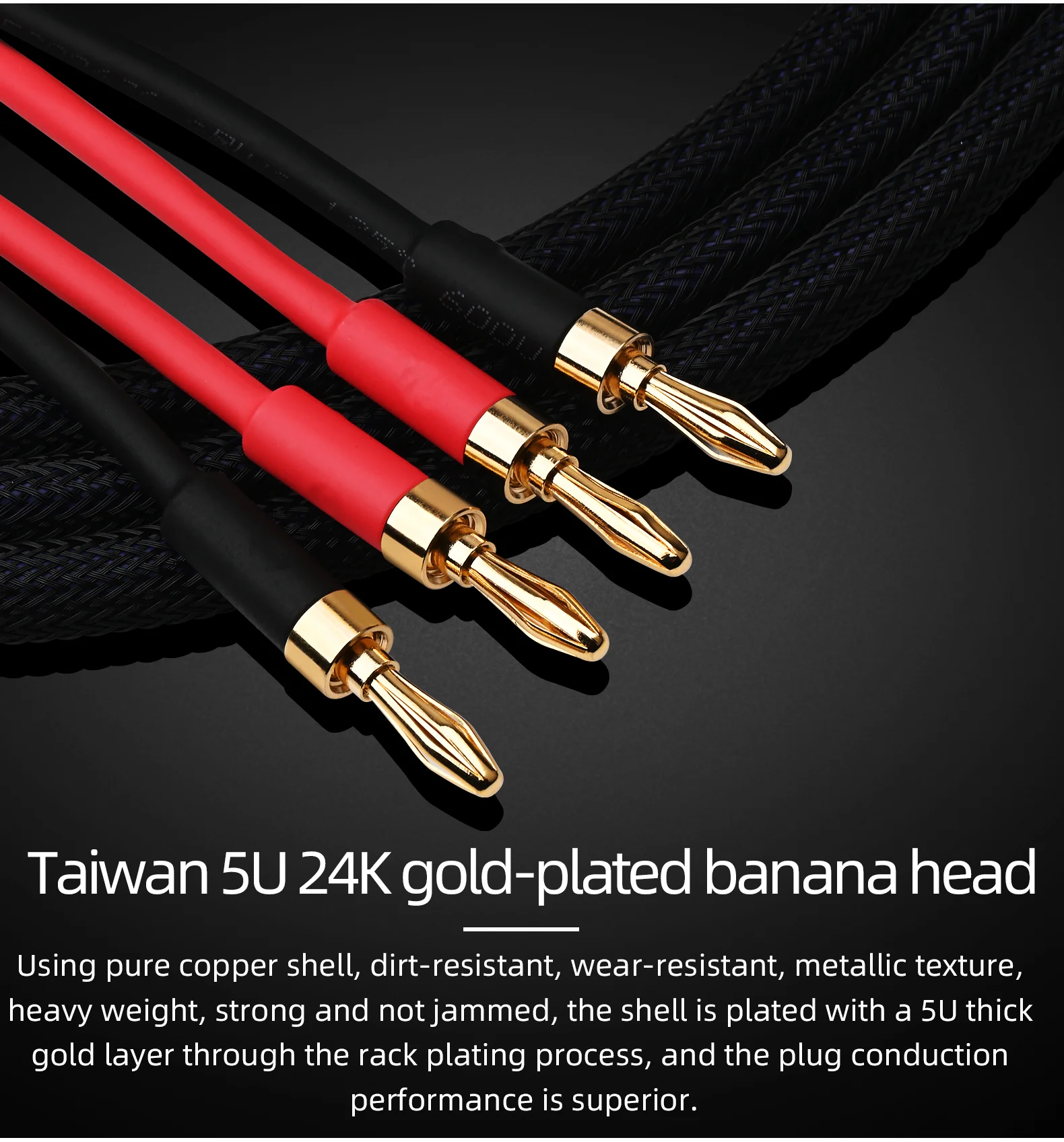 A Pair HIFI Speaker Cable Pure Copper with Silver-Plated Nerve Cable Main Speaker Surround Sound Connection Dedicated Cable