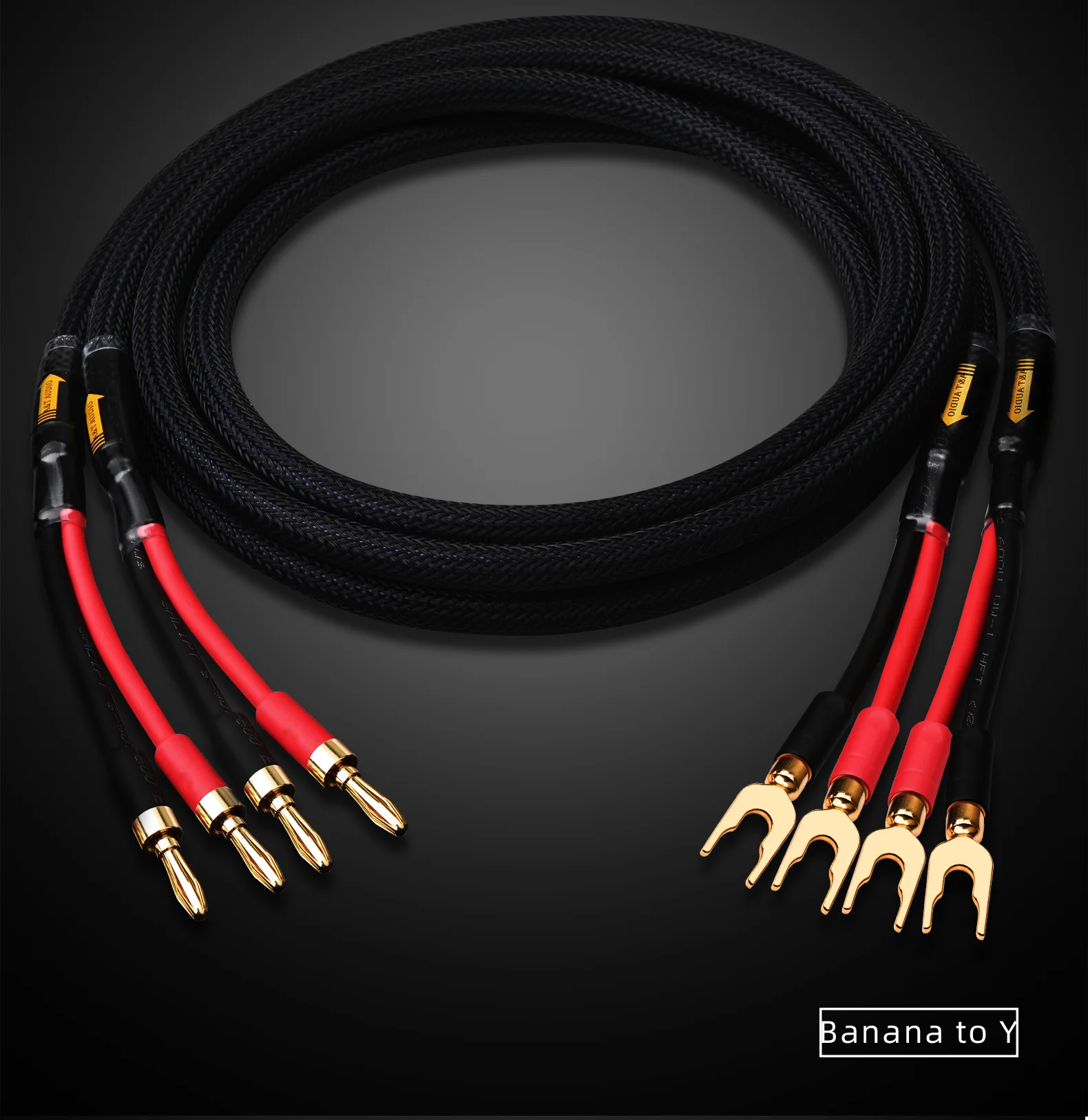 A Pair HIFI Speaker Cable Pure Copper with Silver-Plated Nerve Cable Main Speaker Surround Sound Connection Dedicated Cable