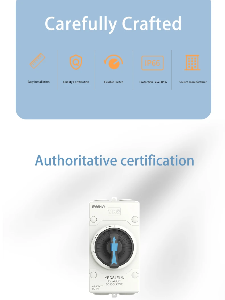 DC Isolator switch 4P 32A 1000V PV switch IP66 for Solar energy system inverter Outdoor Waterproof IP66 With TUV CE