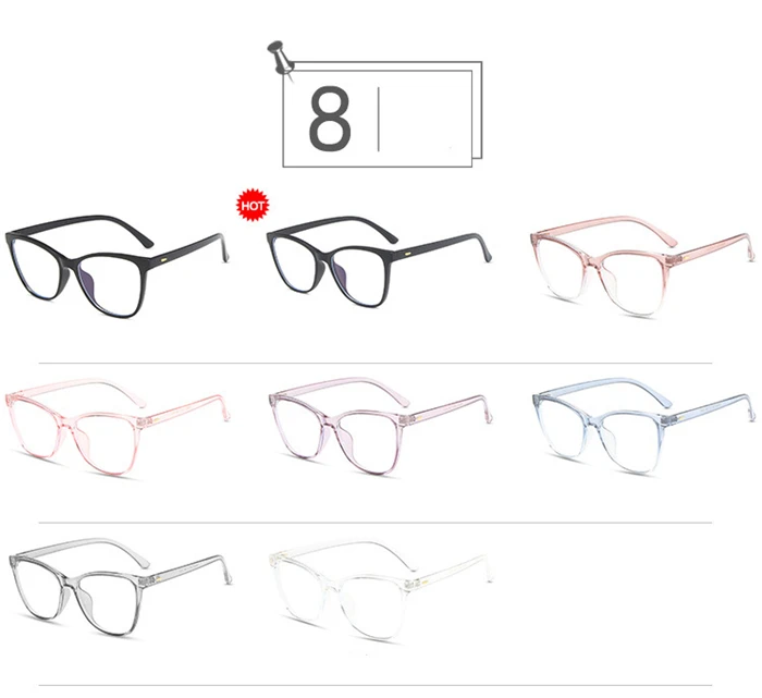 Rice Nail Frame Anti Blue Light Cat Eye Prescription Glasses For The Nearsighted TR90 Optical Spectacles 0 -0.5 -0.75 To -6.0