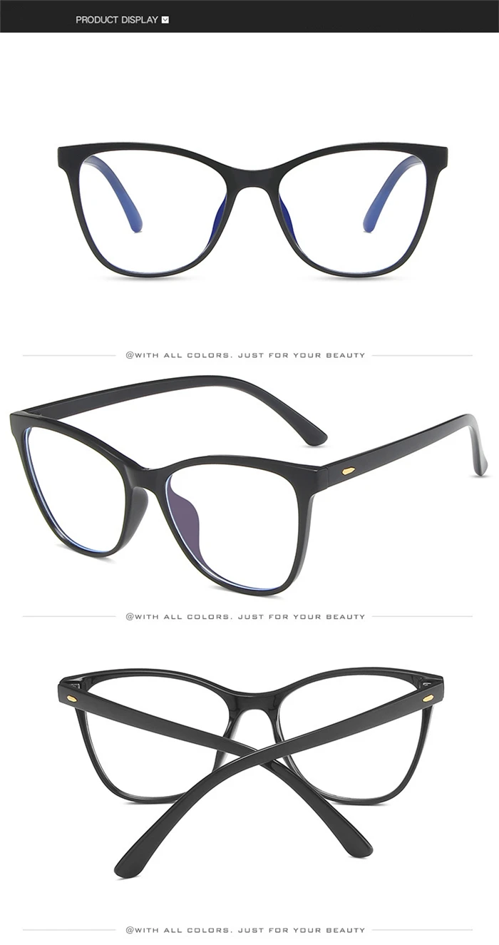Rice Nail Frame Anti Blue Light Cat Eye Prescription Glasses For The Nearsighted TR90 Optical Spectacles 0 -0.5 -0.75 To -6.0
