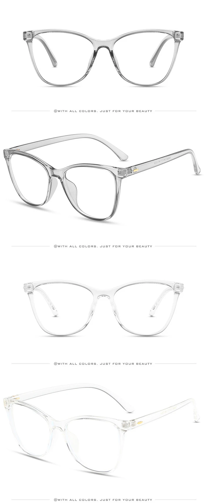 Rice Nail Frame Anti Blue Light Cat Eye Prescription Glasses For The Nearsighted TR90 Optical Spectacles 0 -0.5 -0.75 To -6.0