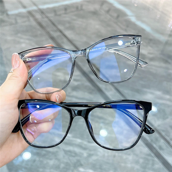 Rice Nail Frame Anti Blue Light Cat Eye Prescription Glasses For The Nearsighted TR90 Optical Spectacles 0 -0.5 -0.75 To -6.0