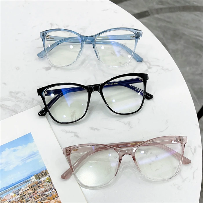 Rice Nail Frame Anti Blue Light Cat Eye Prescription Glasses For The Nearsighted TR90 Optical Spectacles 0 -0.5 -0.75 To -6.0