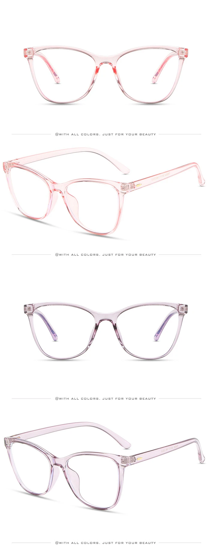 Rice Nail Frame Anti Blue Light Cat Eye Prescription Glasses For The Nearsighted TR90 Optical Spectacles 0 -0.5 -0.75 To -6.0