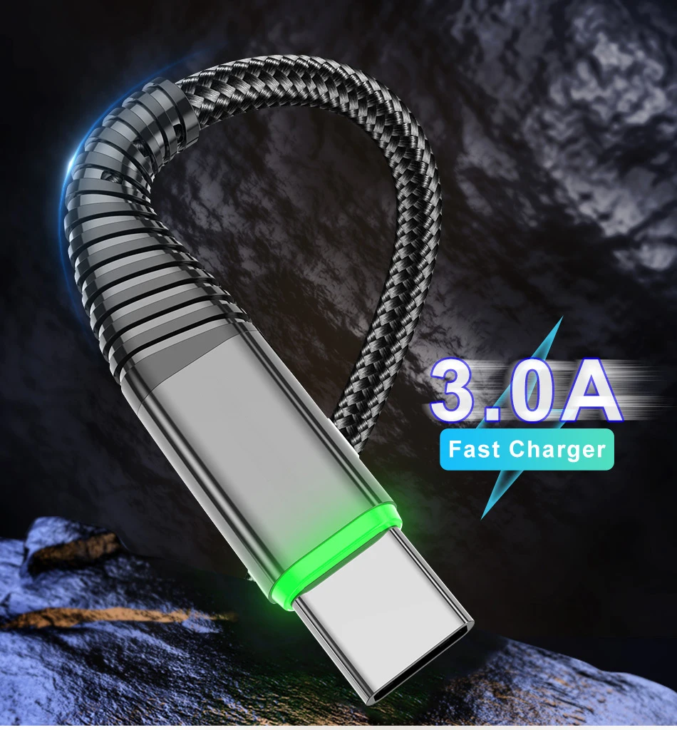 Lovebay 3A Type C Cable Micro USB For IPhone Fast Charge Cable For 13Pro Max Redmi Data Sync Charger Line 0.5/1/2m Charging Wire