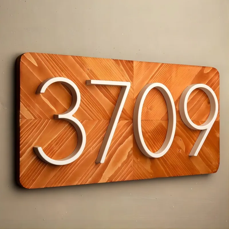 1pc 125mm Floating House Number Outdoor 5 inch White Aluminum Alloy Apartment Door Numbers Mailbox Address Sign #0-9 With Screws