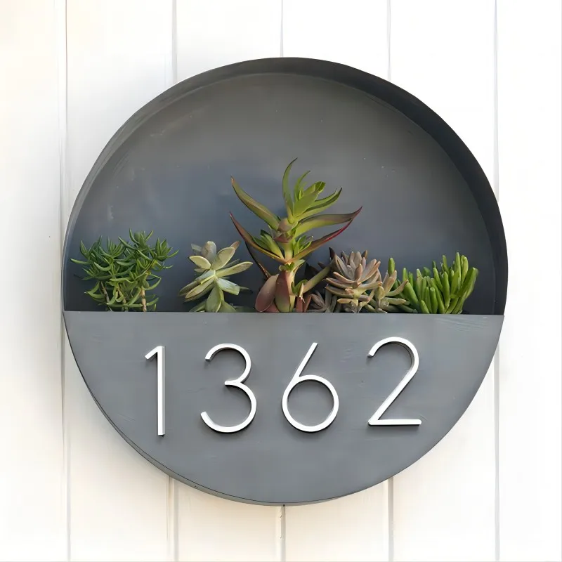 1pc 125mm Floating House Number Outdoor 5 inch White Aluminum Alloy Apartment Door Numbers Mailbox Address Sign #0-9 With Screws