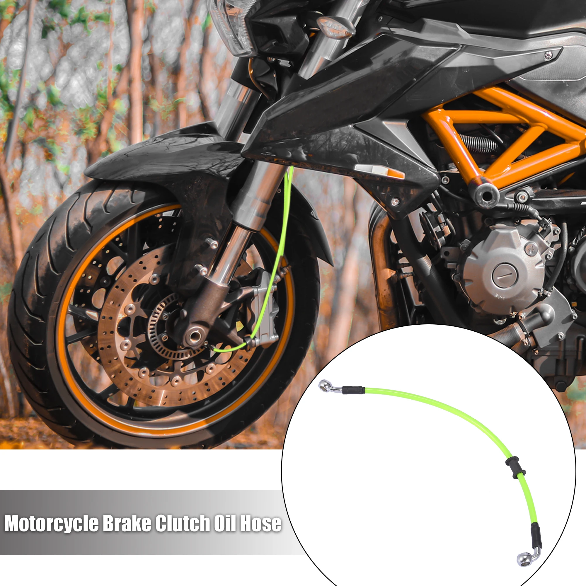 Motoforti Universal 40cm Motorcycle Brake Clutch Oil Hose Line Pipe Green Hydraulic Reinforced Stainless Steel Braided Hose