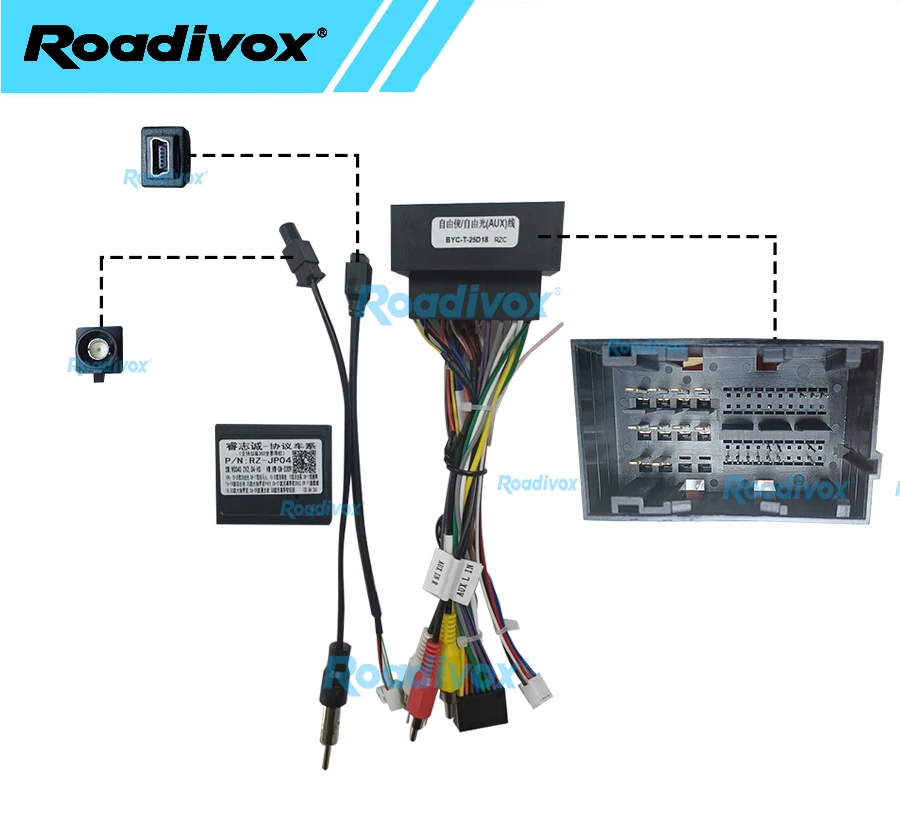 Car Audio DVD Android 16PIN Power Cable Adapter With Canbus Box For Jeep Cherokee Compass Renegade Fiat Power Wiring Harness