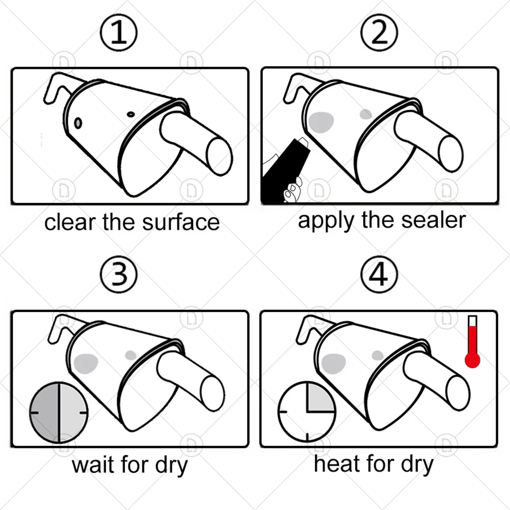 Car Exhaust Pipe Filler Glue High Temperature Silicone Sealant Repair Paste Motorcycle Auto Muffler Tailpipe Leaks Plugging Air