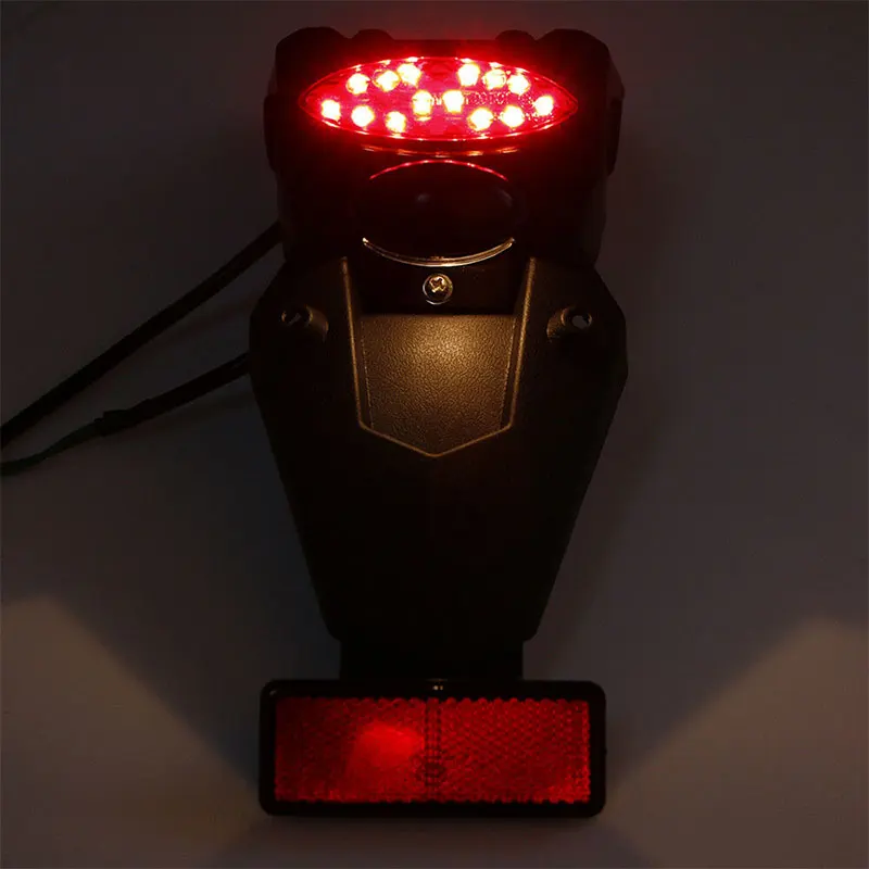 ABS Plastic Universal Motorcycle Rear Fender Mudguard LED Brake Tail Light