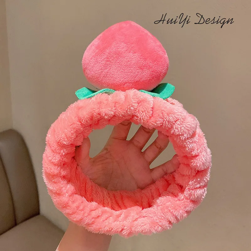 cute carrot Plush face wash hair band winter warm letter rabbit ear headbands fashion bow wide edge girl hair bands headdress