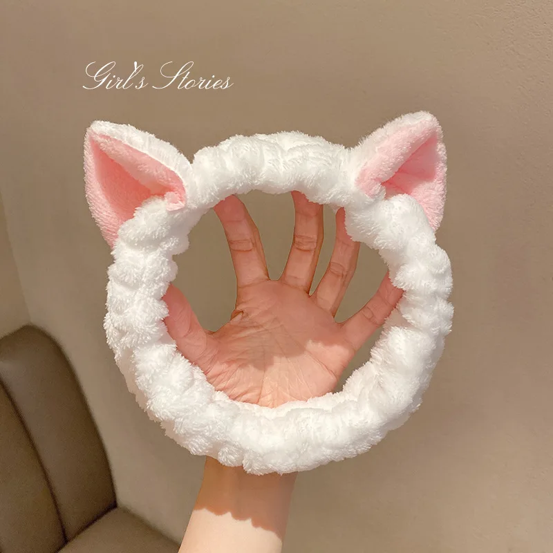 cute carrot Plush face wash hair band winter warm letter rabbit ear headbands fashion bow wide edge girl hair bands headdress