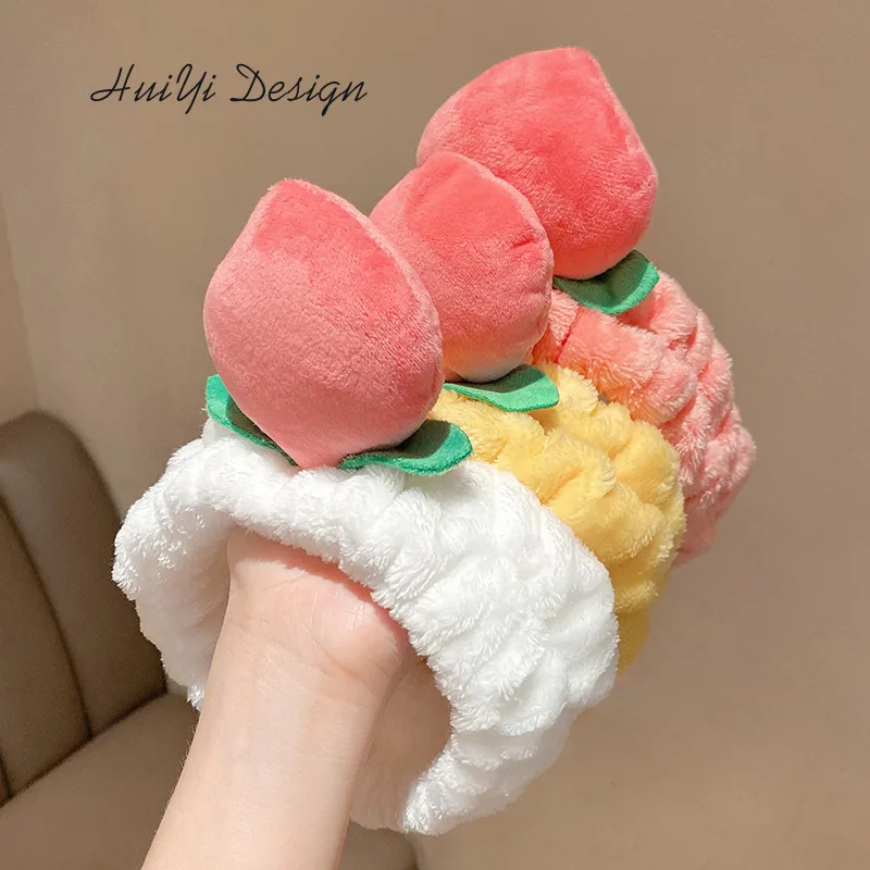 cute carrot Plush face wash hair band winter warm letter rabbit ear headbands fashion bow wide edge girl hair bands headdress