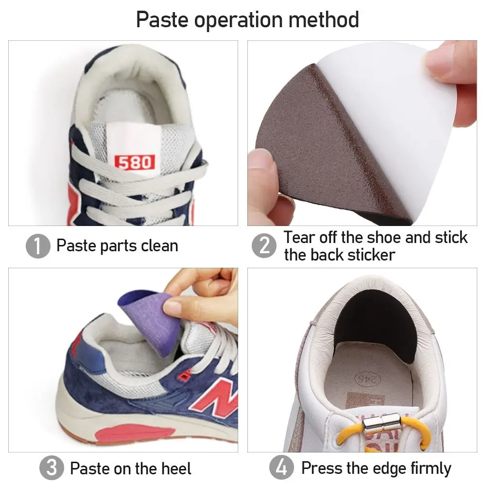 4Pcs/Set Fashion Woman Heel Repair Subsidy Shoes Hole Sticker Sneaker Lined Patch Cobbler Anti-wear Pads Foot Care Protector