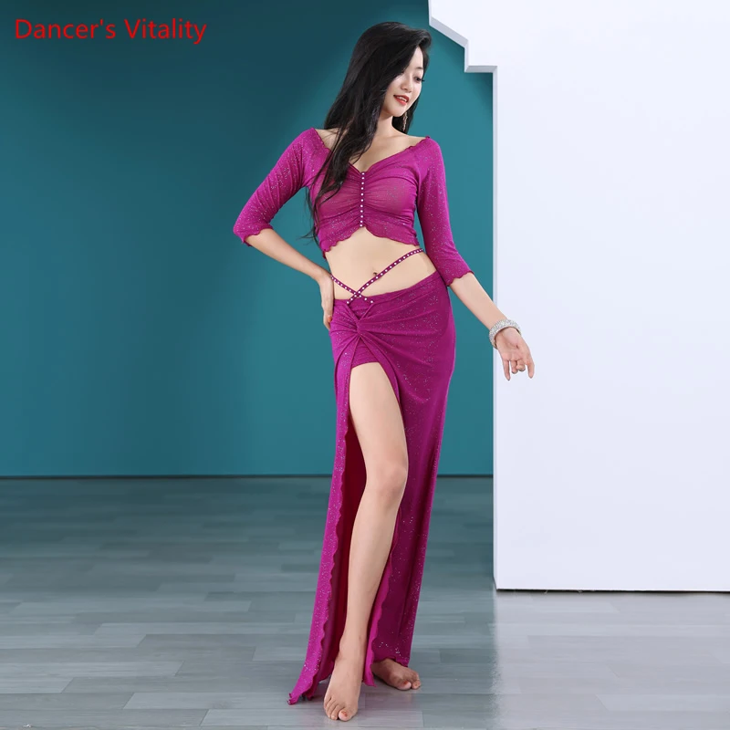 Belly Dance Costumes Set for Women Belly Dancing Exercise Clothing Belly Dance Top+long Skirt 2pcs Oriental Outfit Dance Wear