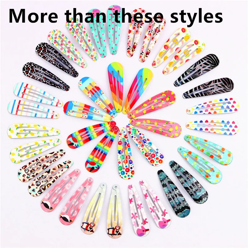 Girls Hair Accessories High-quality 10/20/30Pcs/Lot Printing Flower BB Hair Clip Paint Dripping Hairpins Colorful Kids Headdress