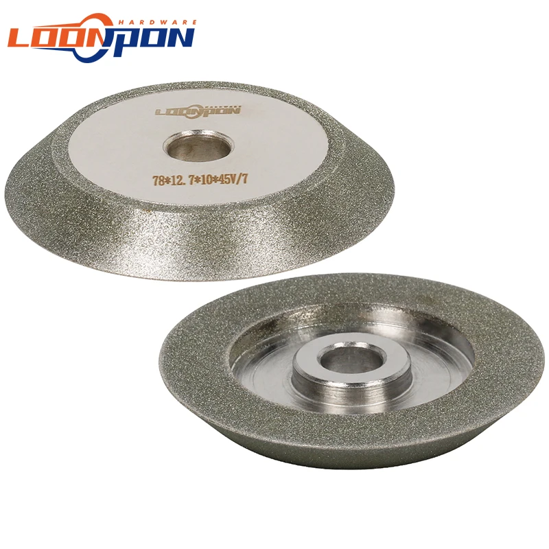 Loonpon Diamond Grinding Wheel Disc 78mm 3inch Diamond Wheel for Sharpening Tungsten Steel Milling Cutter Tool Grinder