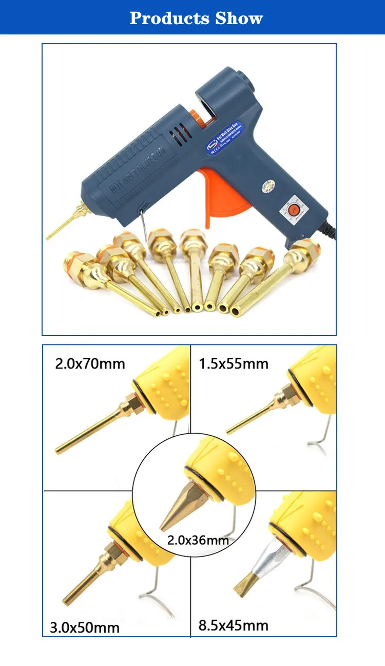 1Pcs Hot Melt Glue Gun Copper Anti-leakage Long Nozzle Large and Small Diameter Nozzle Hot Melt Glue Gun Nozzles