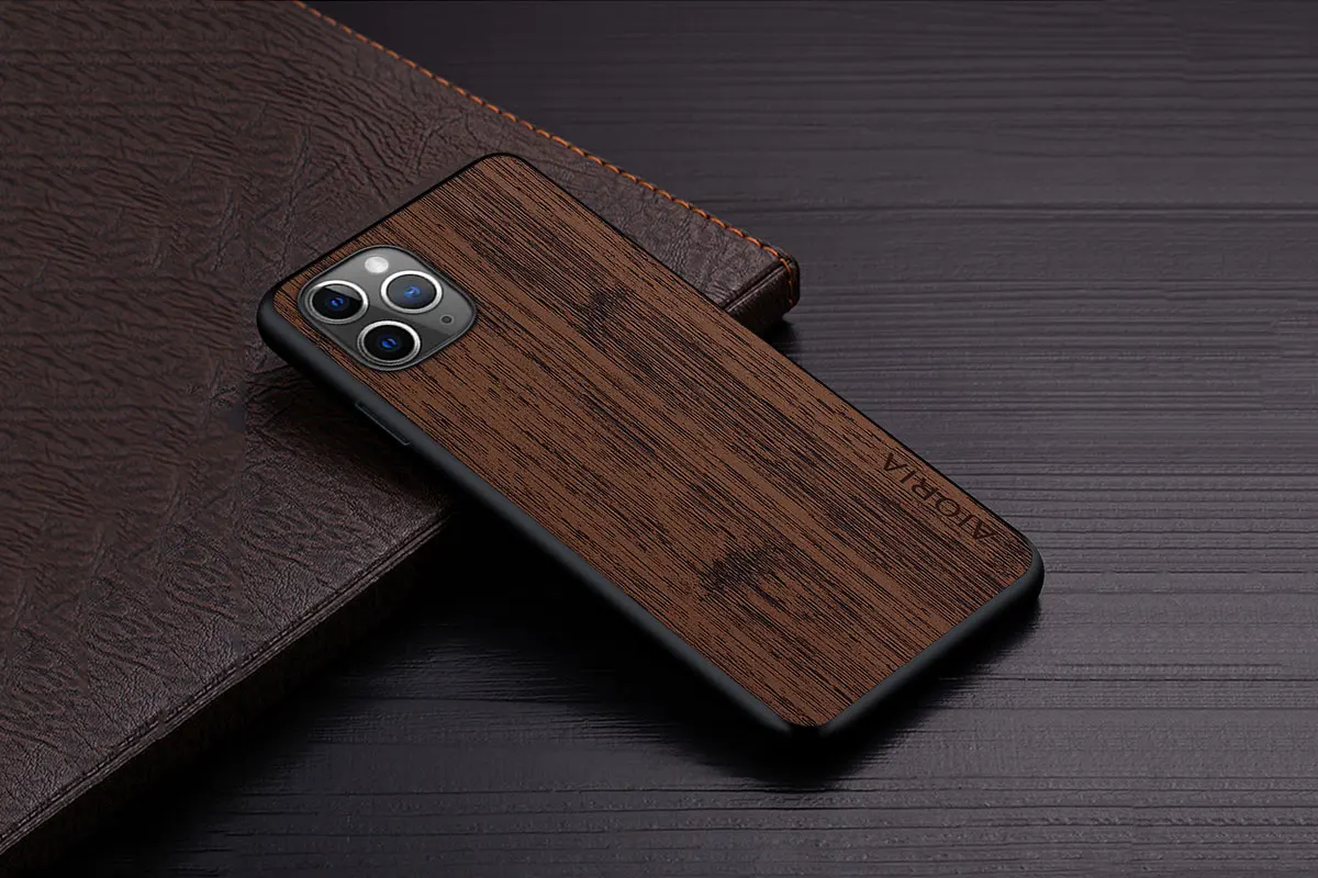 Case for iPhone 15 16 14 13 12 11 Pro Max Mini XR X XS Max Plus Funda Bamboo Wood Pattern Leather Cover Luxury Coque Case Capa