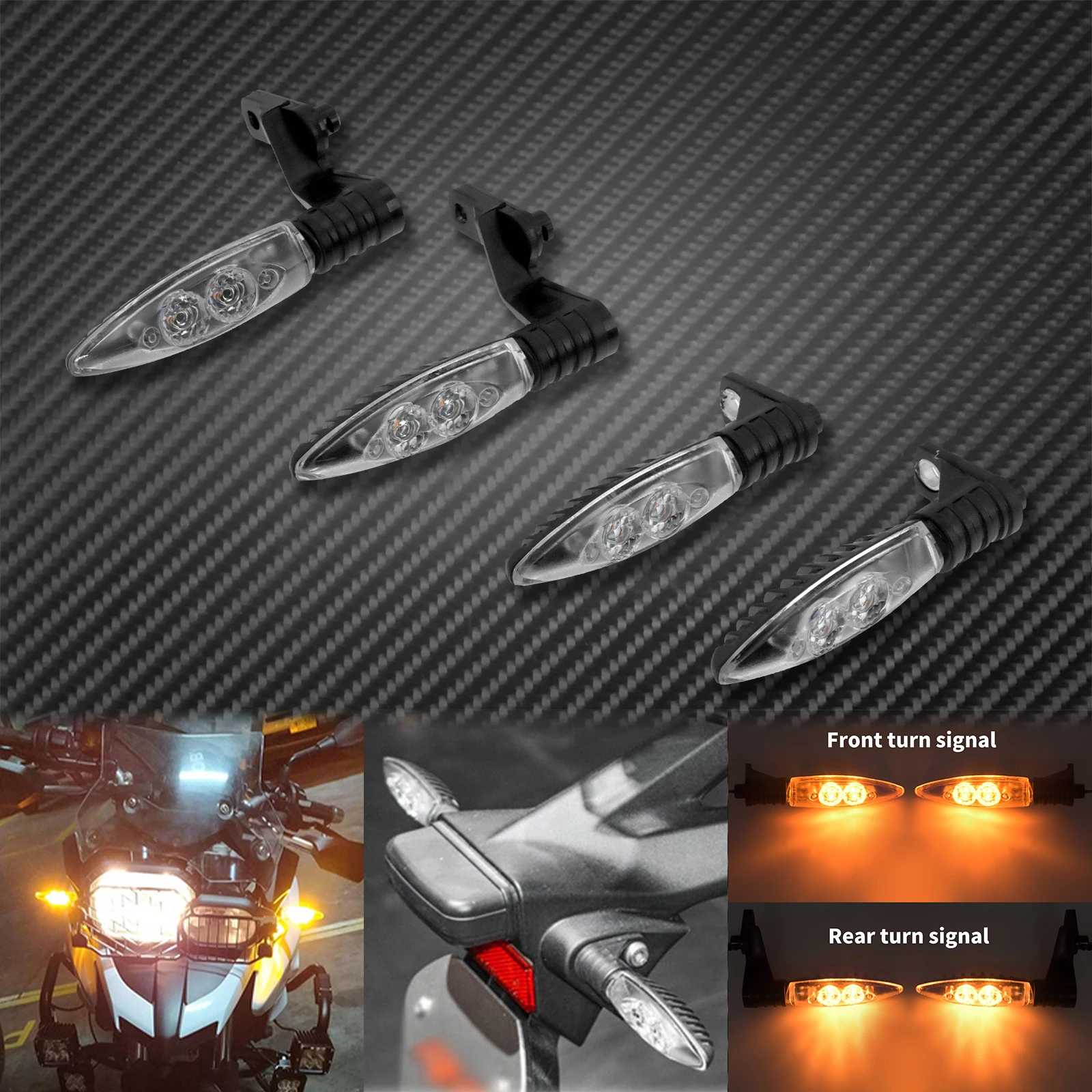 Motorcycle Front Rear Turn Indicator Signal LED Lights For BMW R 1200 GS ADVENTURE 2006-2013 K1200R K1300R F800S F800R F800GS