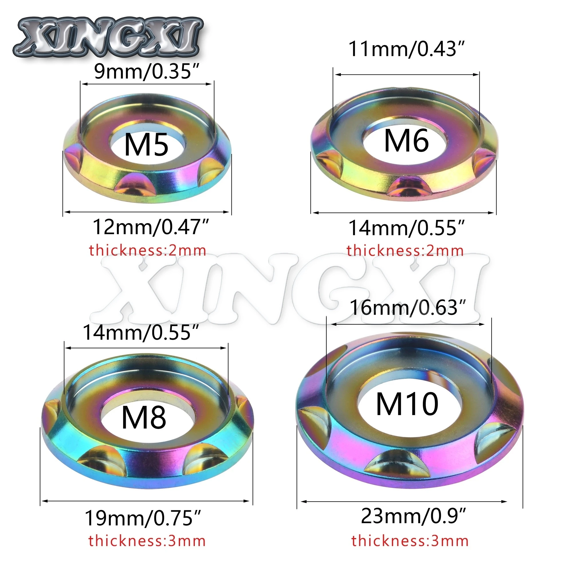 Xingxi Titanium Spacer M5 M6 M8 M10 Fancy Decoration Gasket For Motor Bike