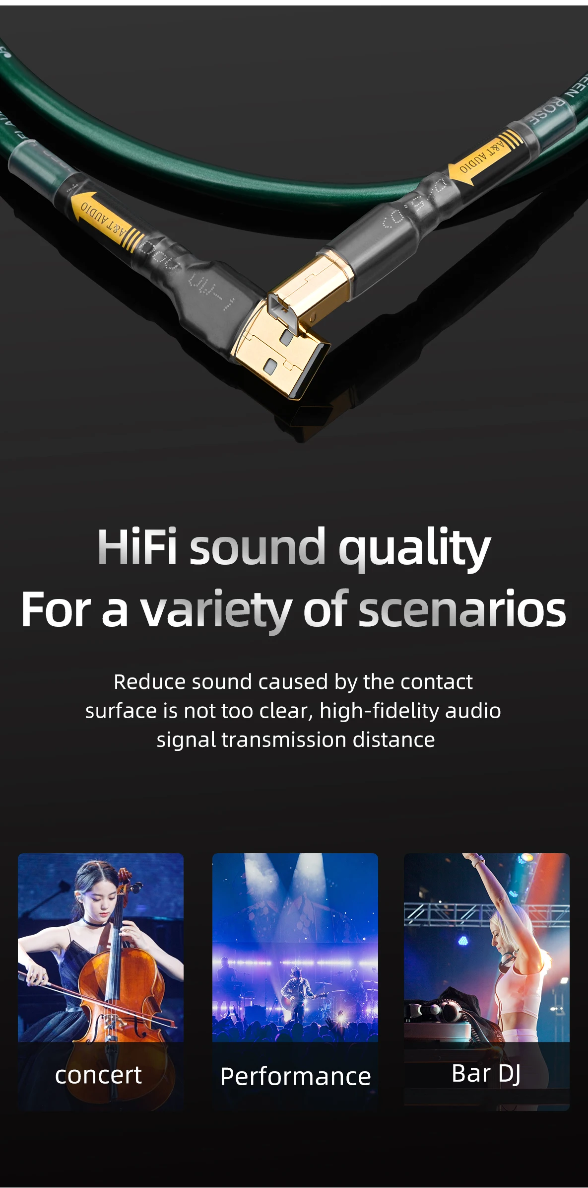 Silver Plated Hifi Usb Cable High Quality 6N OCC A-B C-B Cable Type DAC Decoding Data Cable USB Cable