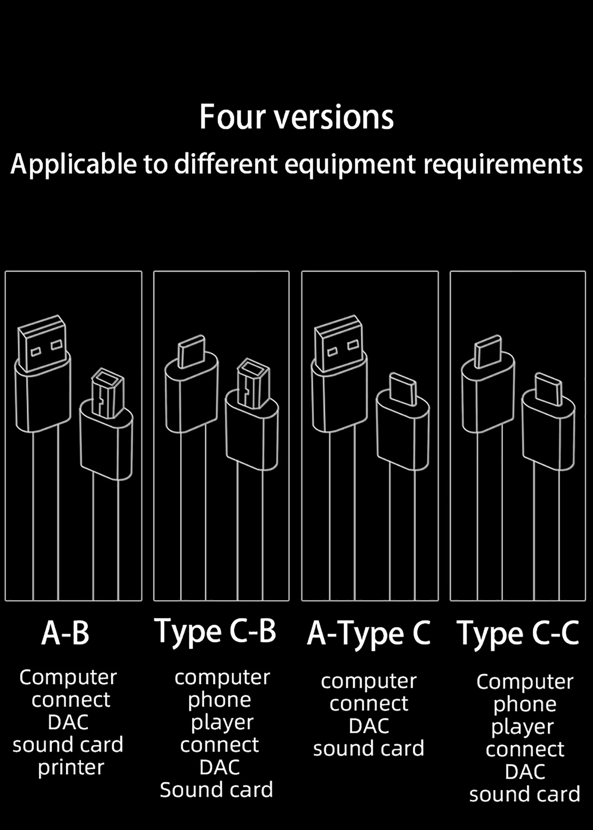 Silver Plated Hifi Usb Cable High Quality 6N OCC A-B C-B Cable Type DAC Decoding Data Cable USB Cable
