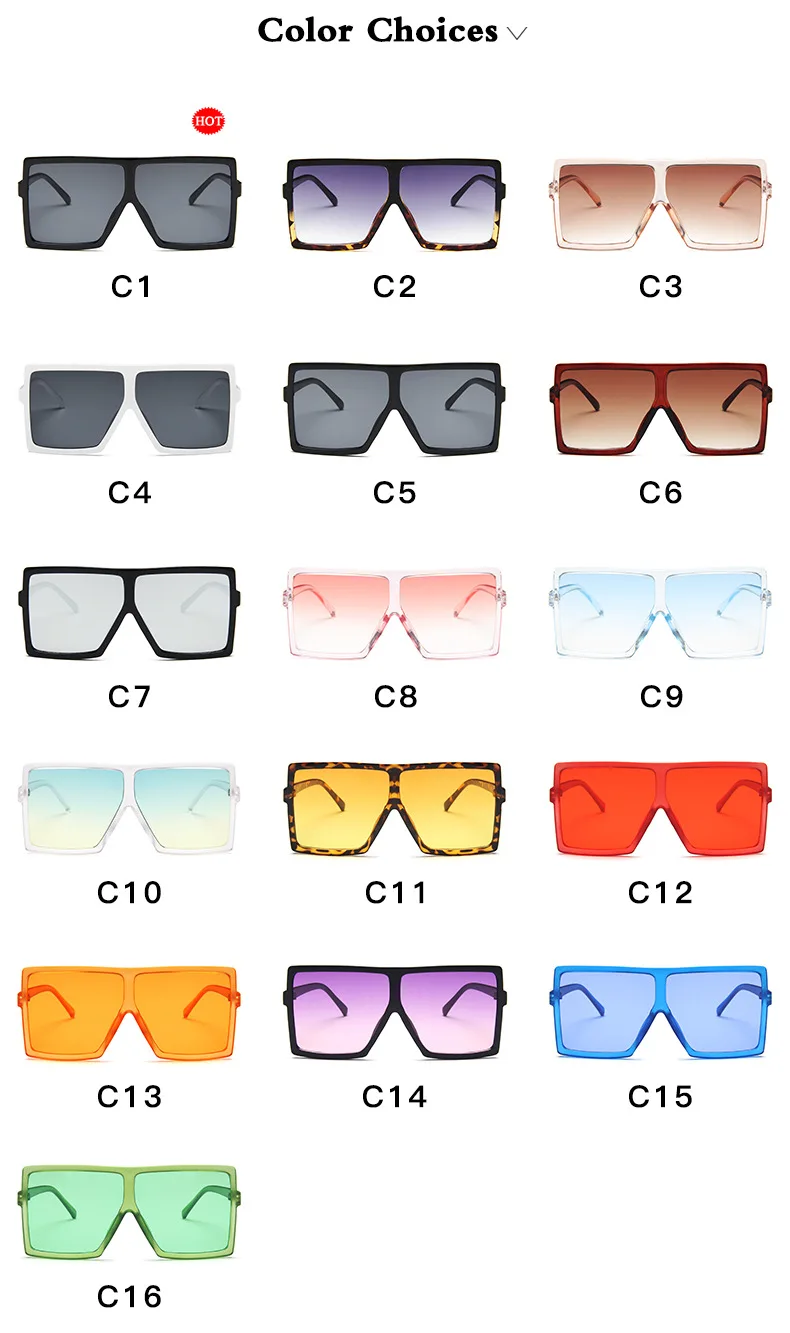 Sunglasses Square Women Sun Glasses Female Eyewear Eyeglasses Plastic Frame Clear Lens UV400 Shade Fashion Driving New