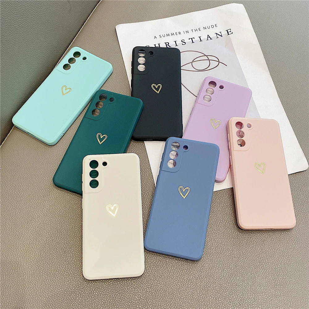 Cute Love Heart Phone Case For Samsung S25 S24 S23 S22 Ultra S20 FE S21 Plus Note 20 A53 A33 A13 A22 A52 A72 A42 A32 A12 Cover