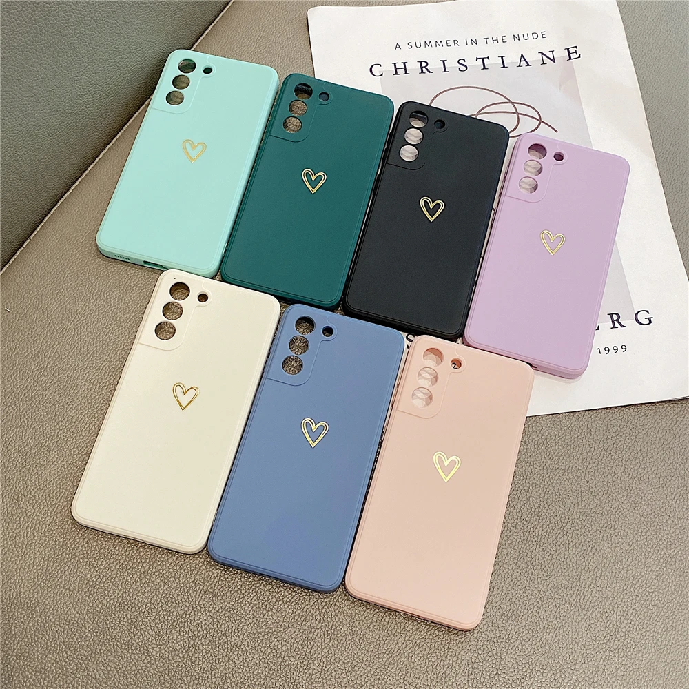 Cute Love Heart Phone Case For Samsung S25 S24 S23 S22 Ultra S20 FE S21 Plus Note 20 A53 A33 A13 A22 A52 A72 A42 A32 A12 Cover