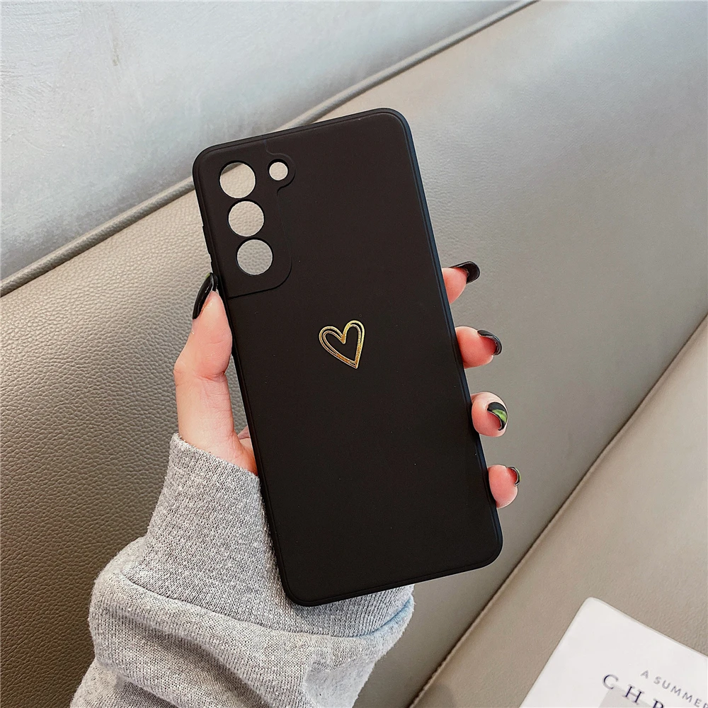 Cute Love Heart Phone Case For Samsung S25 S24 S23 S22 Ultra S20 FE S21 Plus Note 20 A53 A33 A13 A22 A52 A72 A42 A32 A12 Cover