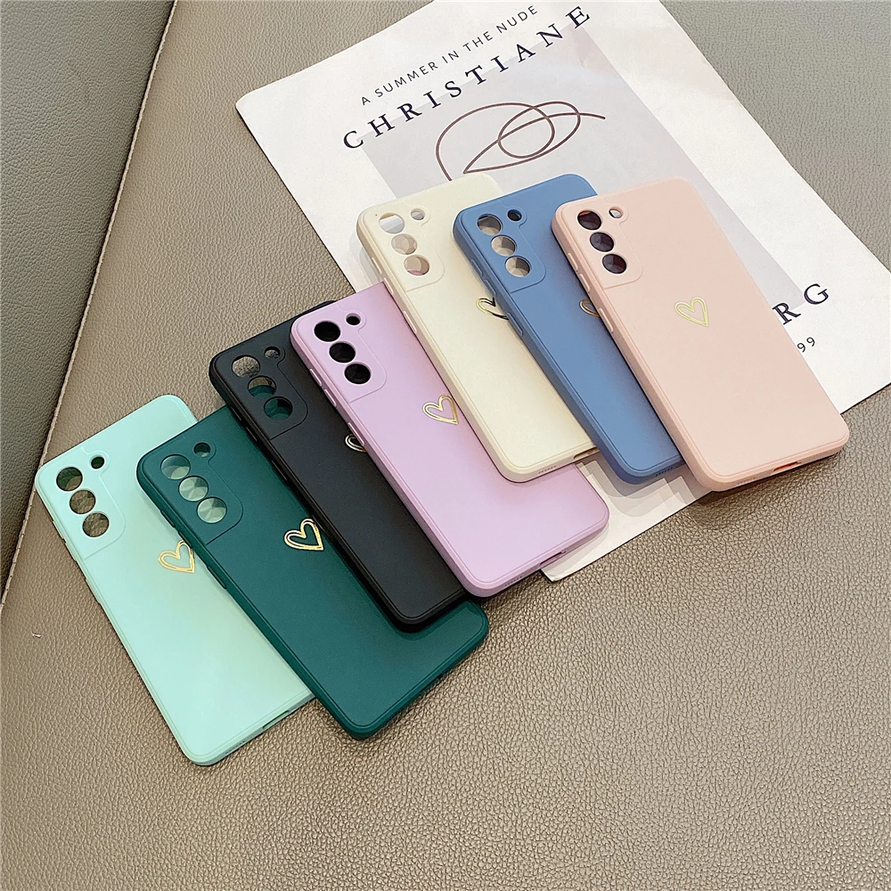 Cute Love Heart Phone Case For Samsung S25 S24 S23 S22 Ultra S20 FE S21 Plus Note 20 A53 A33 A13 A22 A52 A72 A42 A32 A12 Cover