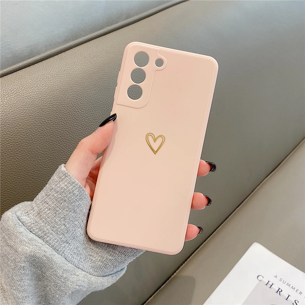 Cute Love Heart Phone Case For Samsung S25 S24 S23 S22 Ultra S20 FE S21 Plus Note 20 A53 A33 A13 A22 A52 A72 A42 A32 A12 Cover