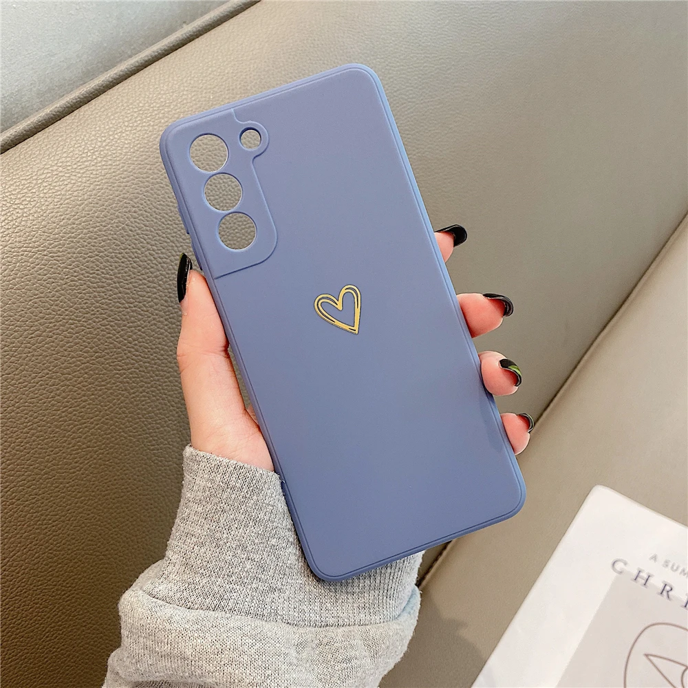 Cute Love Heart Phone Case For Samsung S25 S24 S23 S22 Ultra S20 FE S21 Plus Note 20 A53 A33 A13 A22 A52 A72 A42 A32 A12 Cover