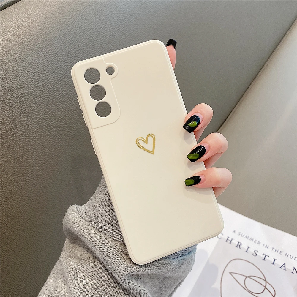 Cute Love Heart Phone Case For Samsung S25 S24 S23 S22 Ultra S20 FE S21 Plus Note 20 A53 A33 A13 A22 A52 A72 A42 A32 A12 Cover