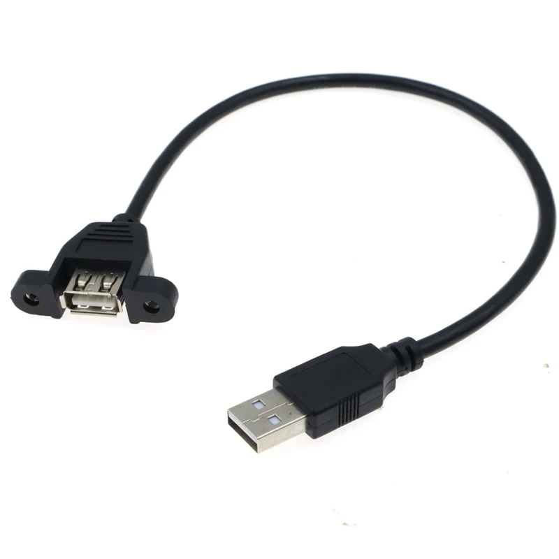 0.3m-5m USB 2.0 Male-to-Female Extension Cable With Panel Mounting Screw Holes to Fix Industrial Control Chassis Adapter