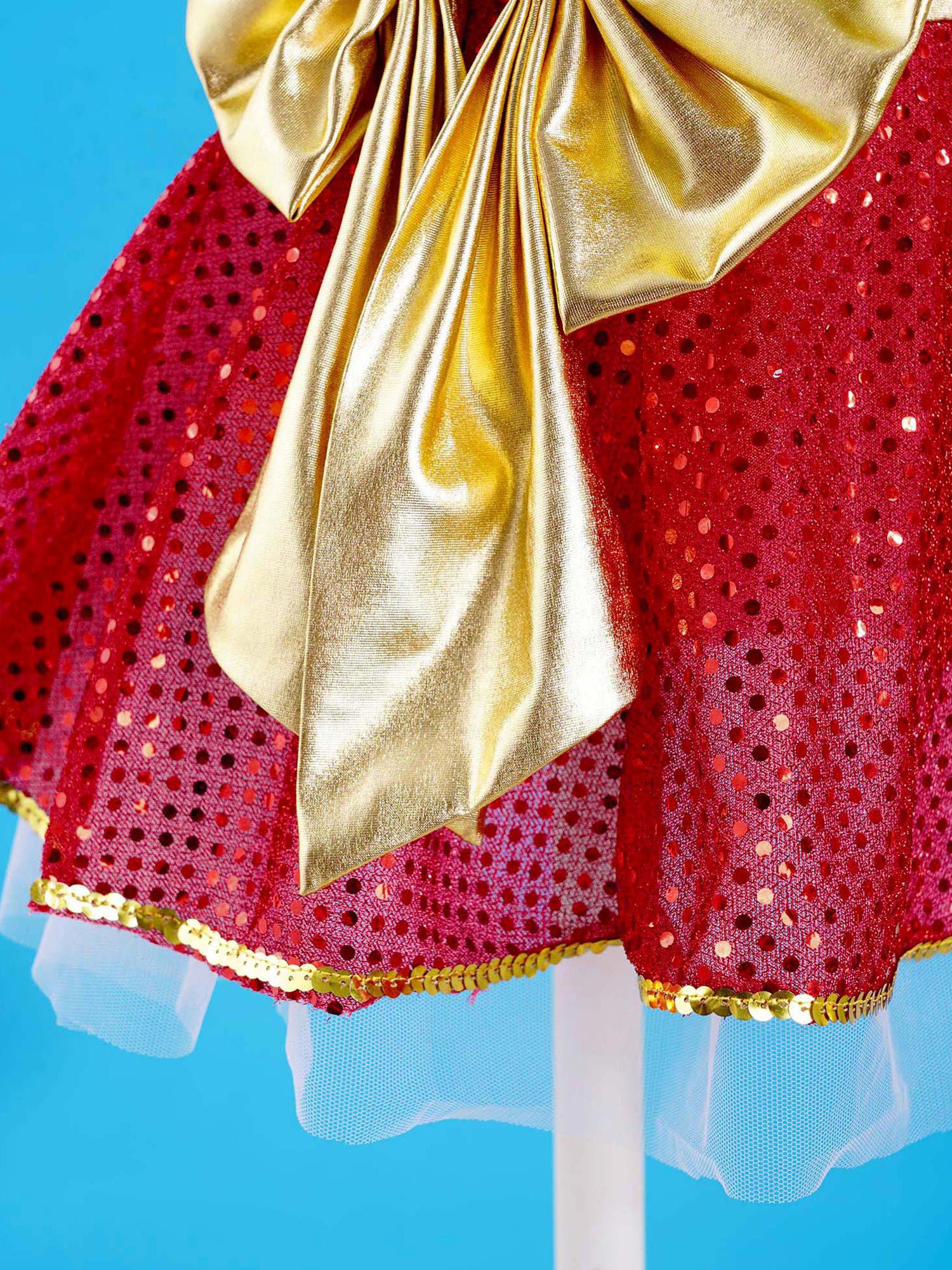 Christmas Elf Tutu Dress Ballet Dance Leotard Kids Girls Figure Skating Dress Sleeveless Mesh Bowknot Sequin Performance Costume