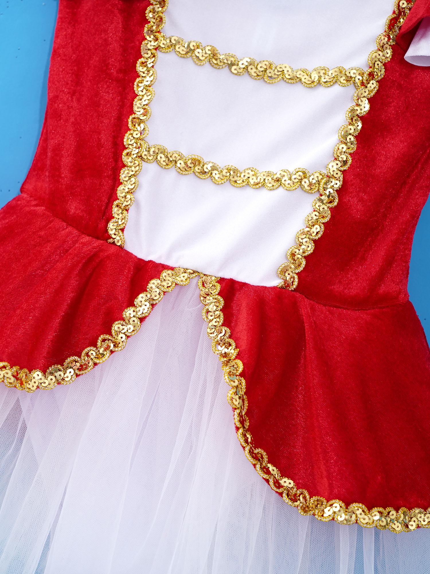 Christmas Elf Tutu Dress Ballet Dance Leotard Kids Girls Figure Skating Dress Sleeveless Mesh Bowknot Sequin Performance Costume
