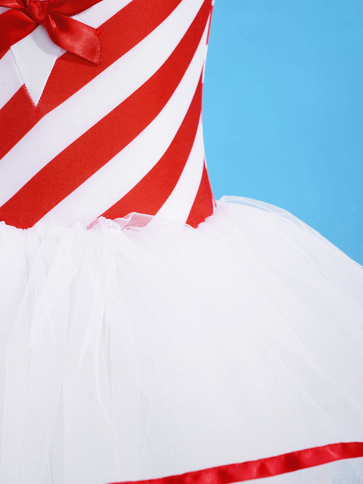 Christmas Elf Tutu Dress Ballet Dance Leotard Kids Girls Figure Skating Dress Sleeveless Mesh Bowknot Sequin Performance Costume
