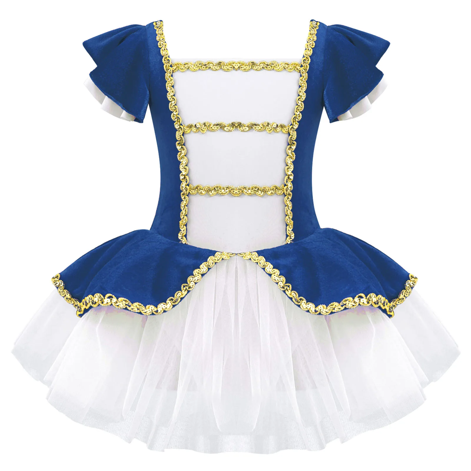 Christmas Elf Tutu Dress Ballet Dance Leotard Kids Girls Figure Skating Dress Sleeveless Mesh Bowknot Sequin Performance Costume