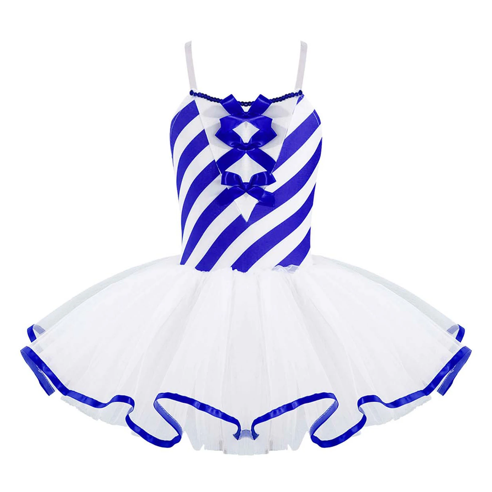 Christmas Elf Tutu Dress Ballet Dance Leotard Kids Girls Figure Skating Dress Sleeveless Mesh Bowknot Sequin Performance Costume