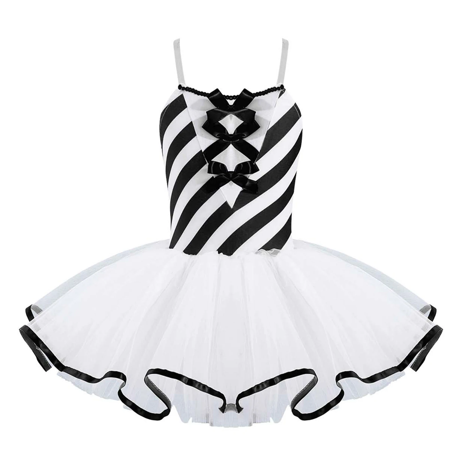 Christmas Elf Tutu Dress Ballet Dance Leotard Kids Girls Figure Skating Dress Sleeveless Mesh Bowknot Sequin Performance Costume