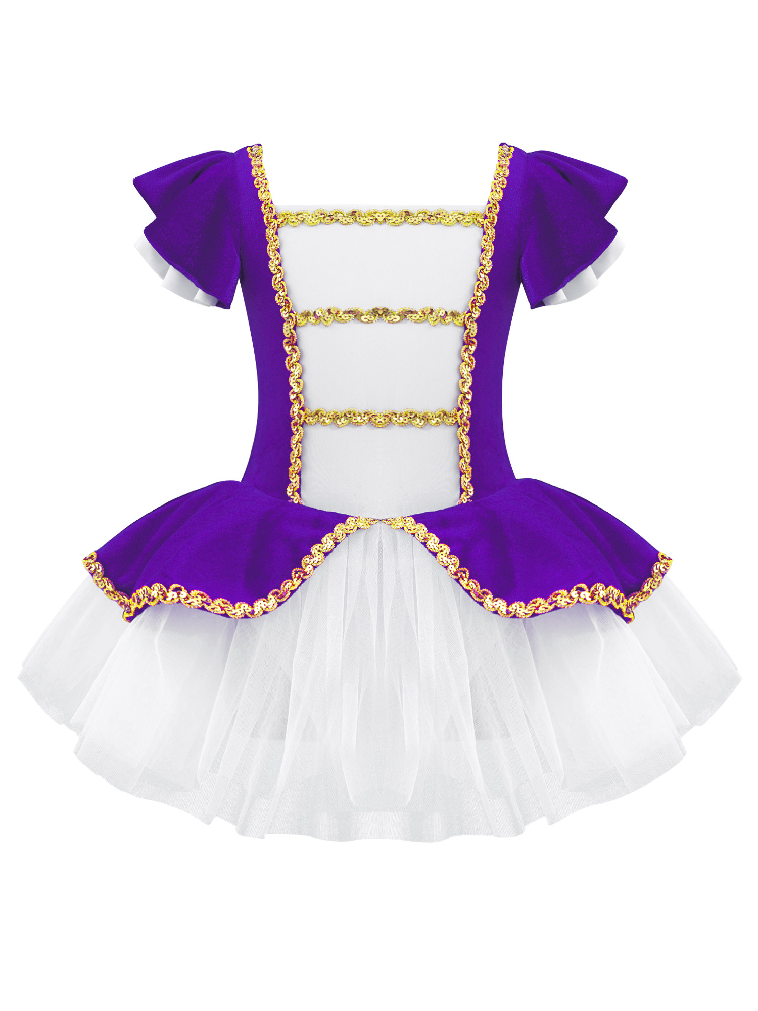 Christmas Elf Tutu Dress Ballet Dance Leotard Kids Girls Figure Skating Dress Sleeveless Mesh Bowknot Sequin Performance Costume